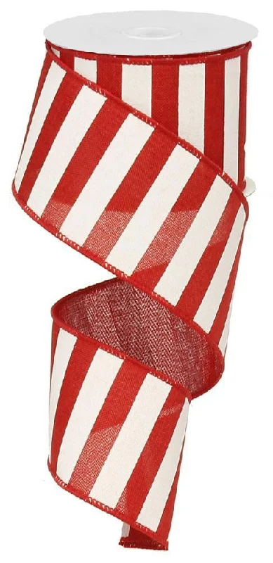 10 Yards of Red & White Horizontal Striped Ribbon