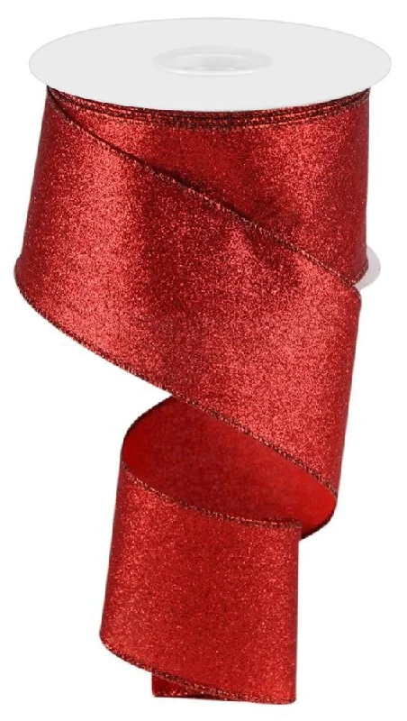 10 Yards of Shimmer Red Ribbon with Wired Edges