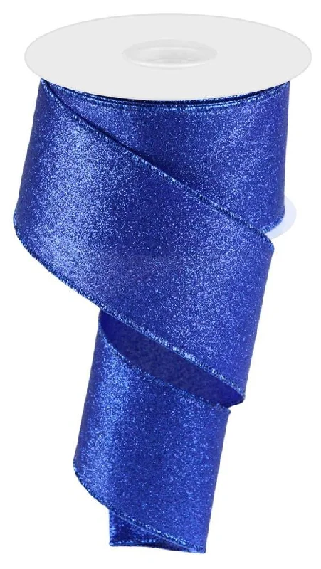 10 Yards of Shimmer Royal Blue Ribbon with Wired Edges