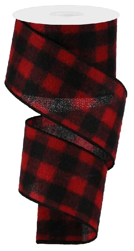 10 Yards of Woven Fuzzy Flannel Check Ribbon