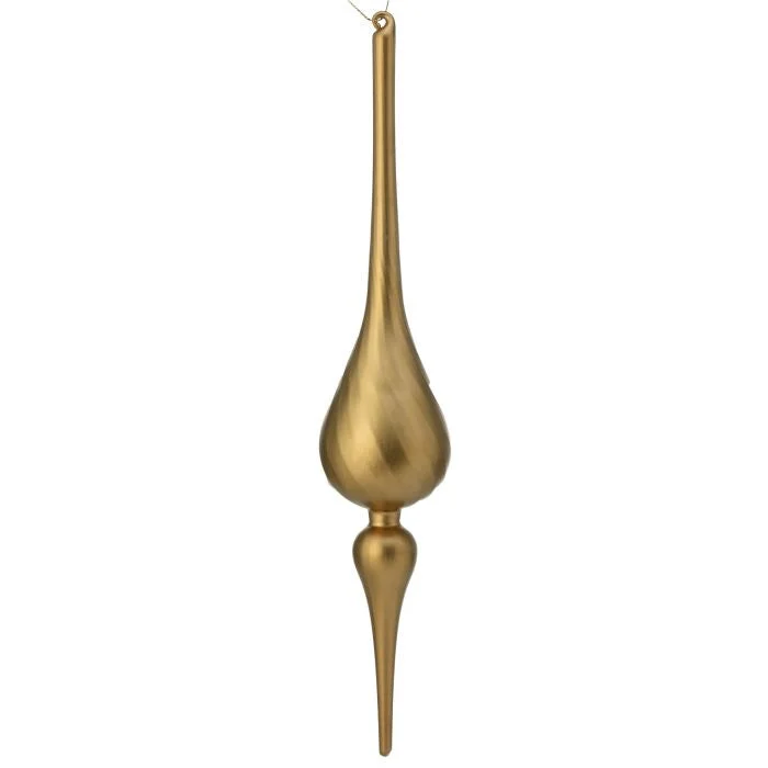 15" Matte Gold Glass Finial Set Of 6