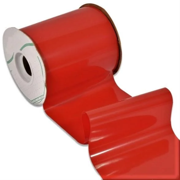 3.5" x 75' Red Plastic Christmas Ribbon