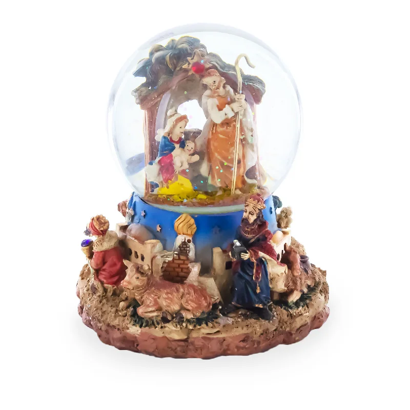 Regal Gift Bearers Nativity Scene Musical Water Snow Globe