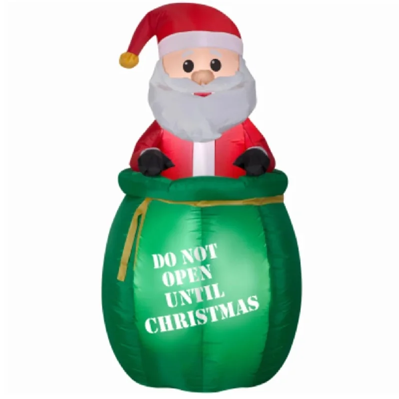 5' Inflatable Santa in Gift Sack