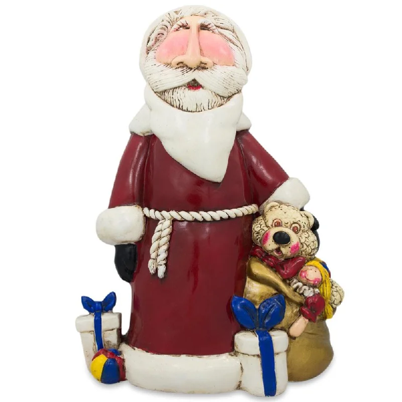 Santa with Gifts Resin Figurine 7.5 Inches