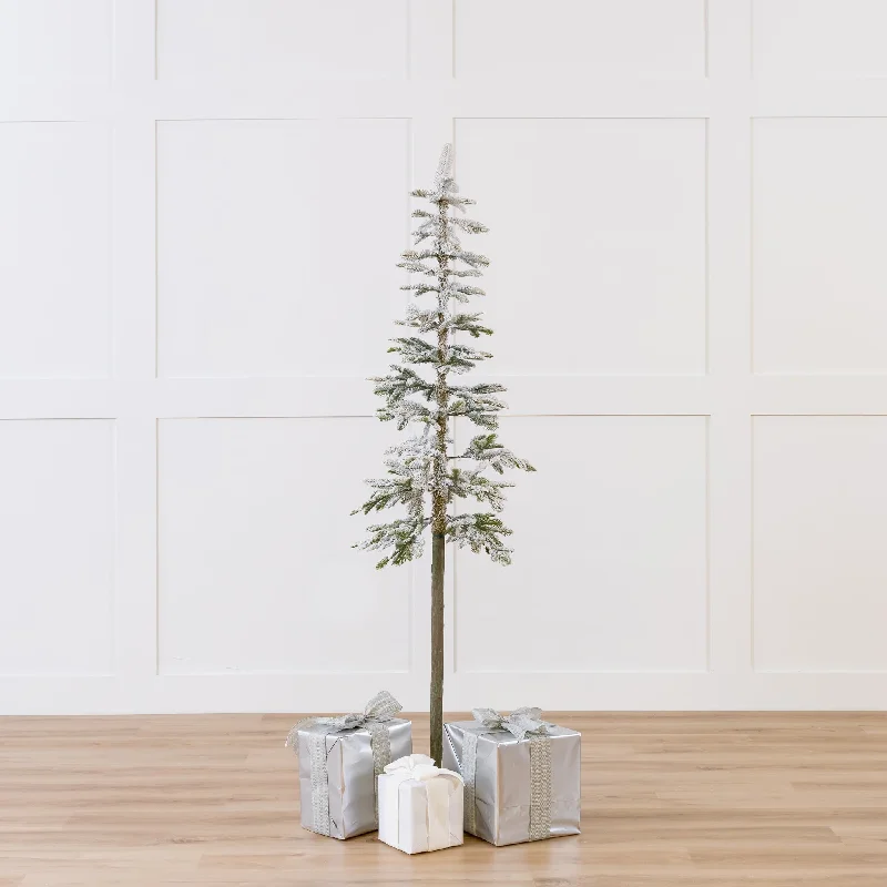 Alpine Fir Snowy Tree Pre-Lit Warm White Micro LED Lights