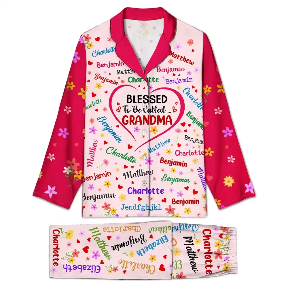 Blessed To Be Called Grandma Nana - Personalized Long Pajamas Set