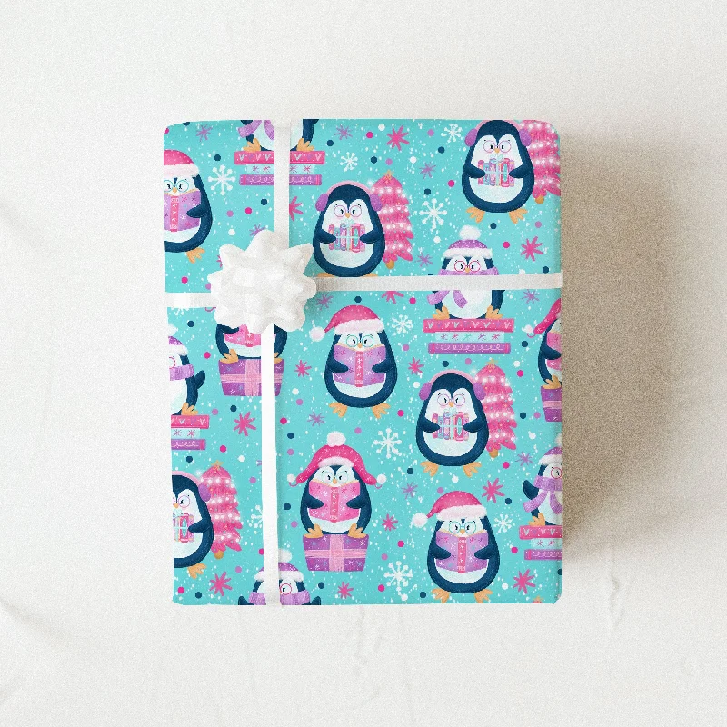 Bookish Penguins Gift Wrap (3 sheets)