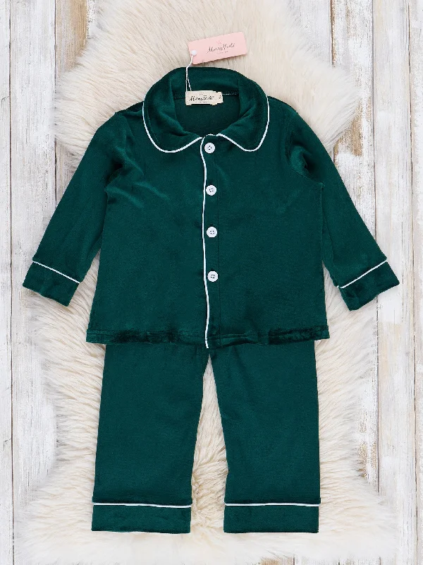 Boys' Christmas Velvet Classic Pajamas - Restocked!