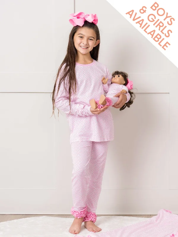 Broken Chevron Stripe Pajama Set - Boys & Girls