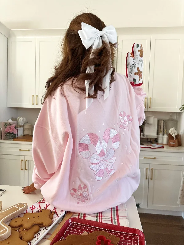 Light Pink Candy Cane Wonderland Sweatshirt