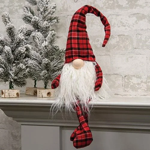 Christmas Plaid Pajamas Dangle Leg Gnome