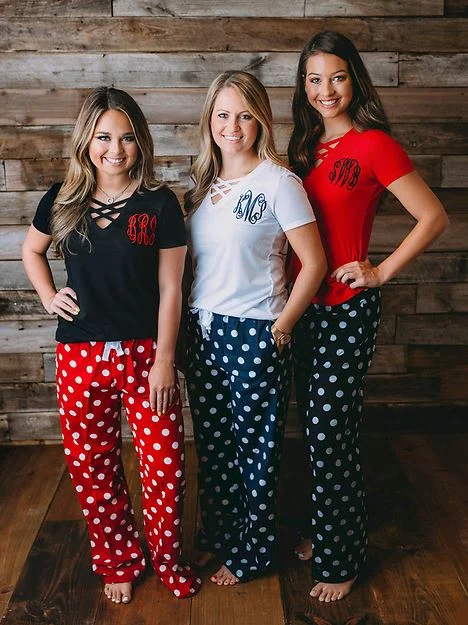 Criss Cross Top Monogrammed Pajamas