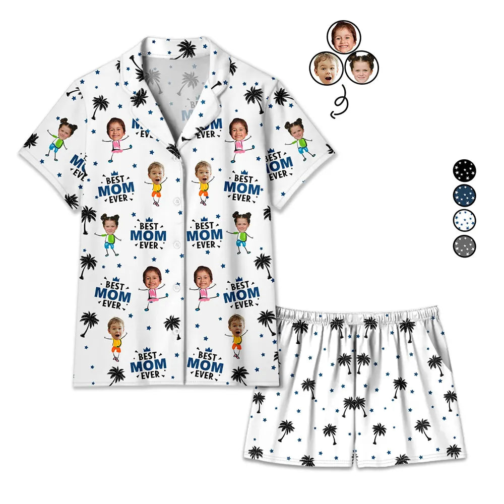 Custom Photo Best Dad Grandpa Ever - Personalized Short Pajamas Set