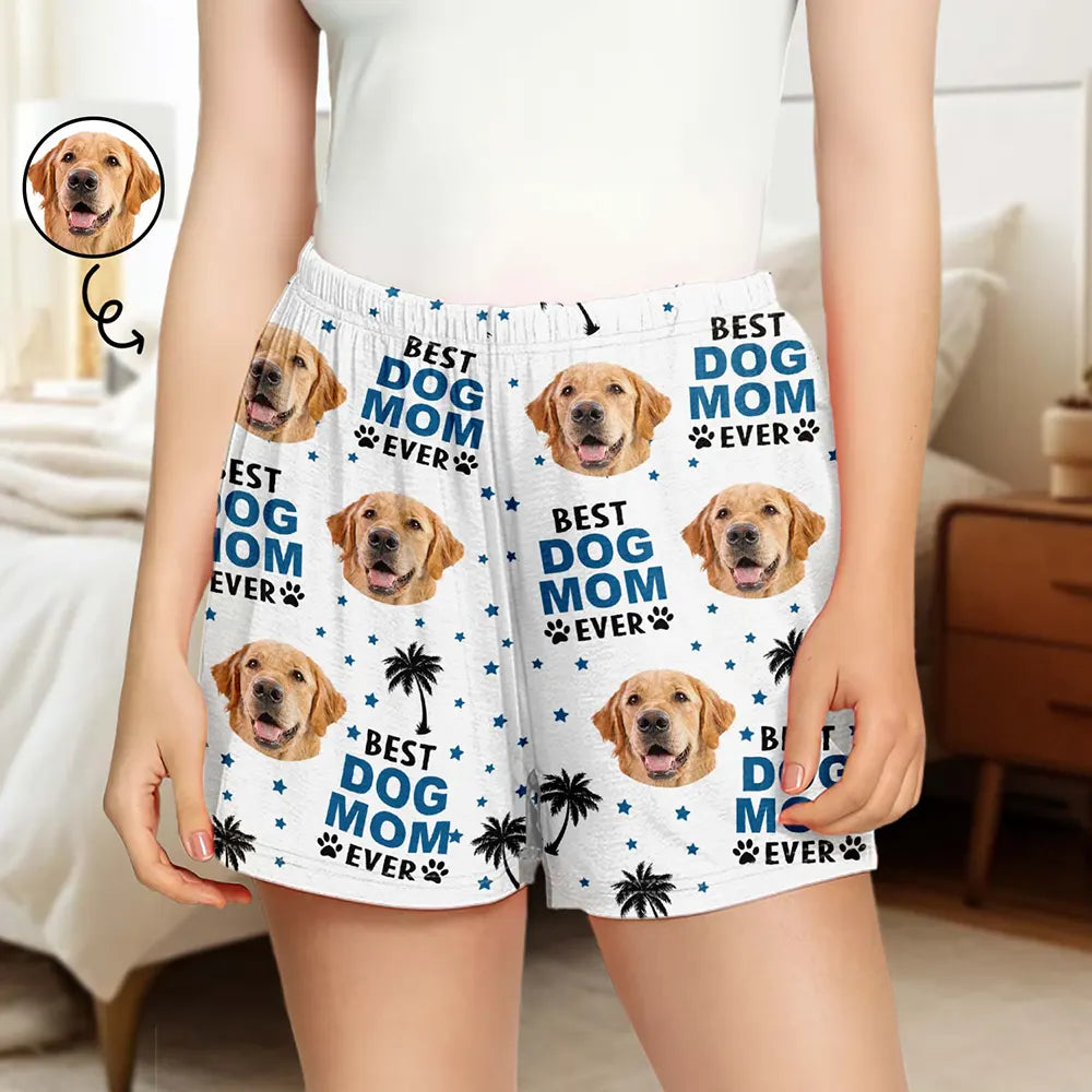 Custom Photo Best Dog Cat Dad Mom Ever - Personalized Pajama Shorts