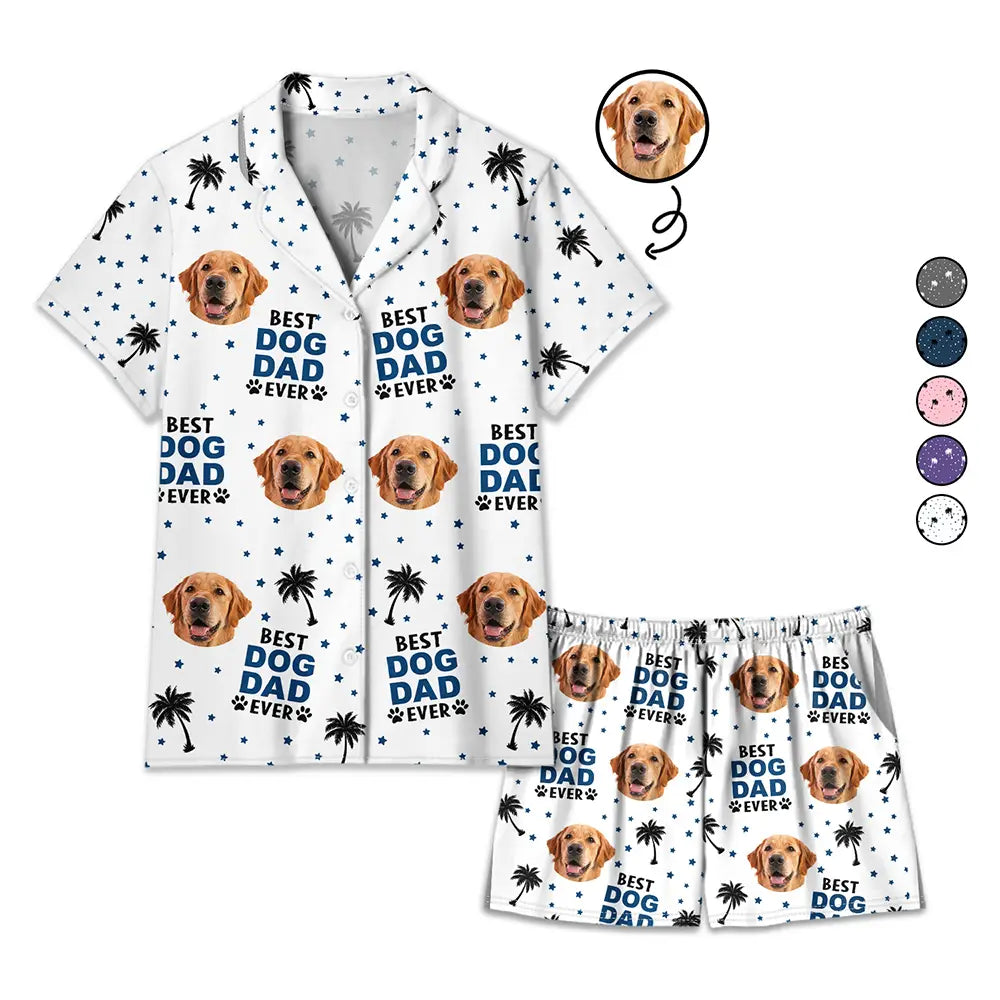 Custom Photo Best Dog Cat Dad Mom Ever - Personalized Short Pajamas Set