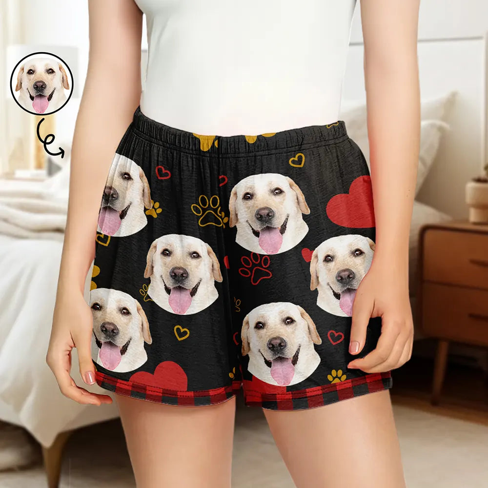 Custom Photo Dog Cat Mom Dad - Personalized Pajama Shorts