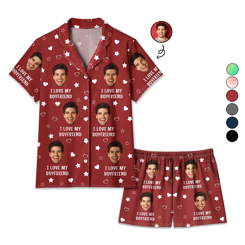 Custom Photo Funny I Love My Lover - Personalized Short Pajamas Set