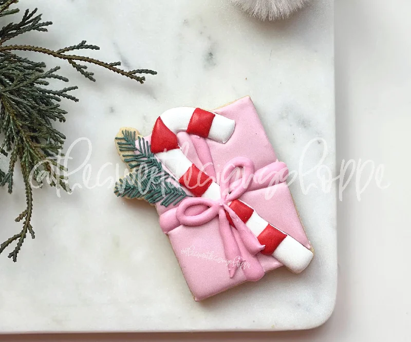 Gift with Candy Cane - Cookie Cutter