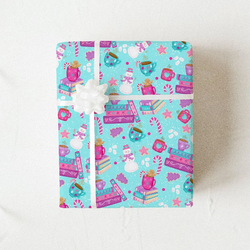 Gingerbread Book Stacks Gift Wrap (3 sheets)