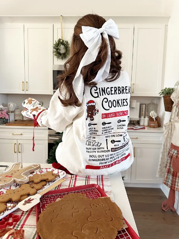 Ivory Gingerbread Recipe Christmas Embroider Sweatshirt