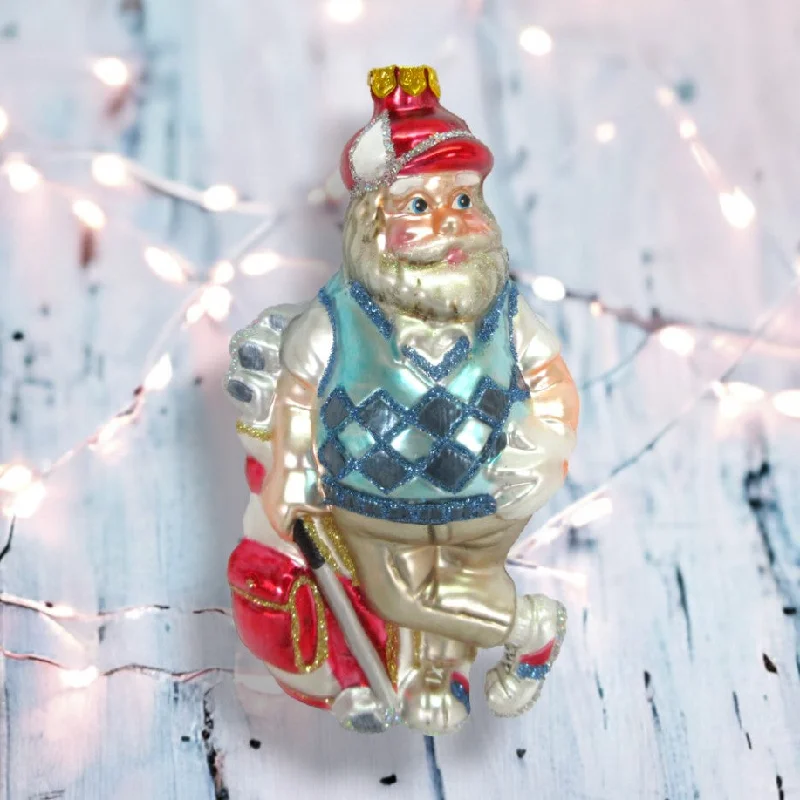 Golfing Santa Ornament