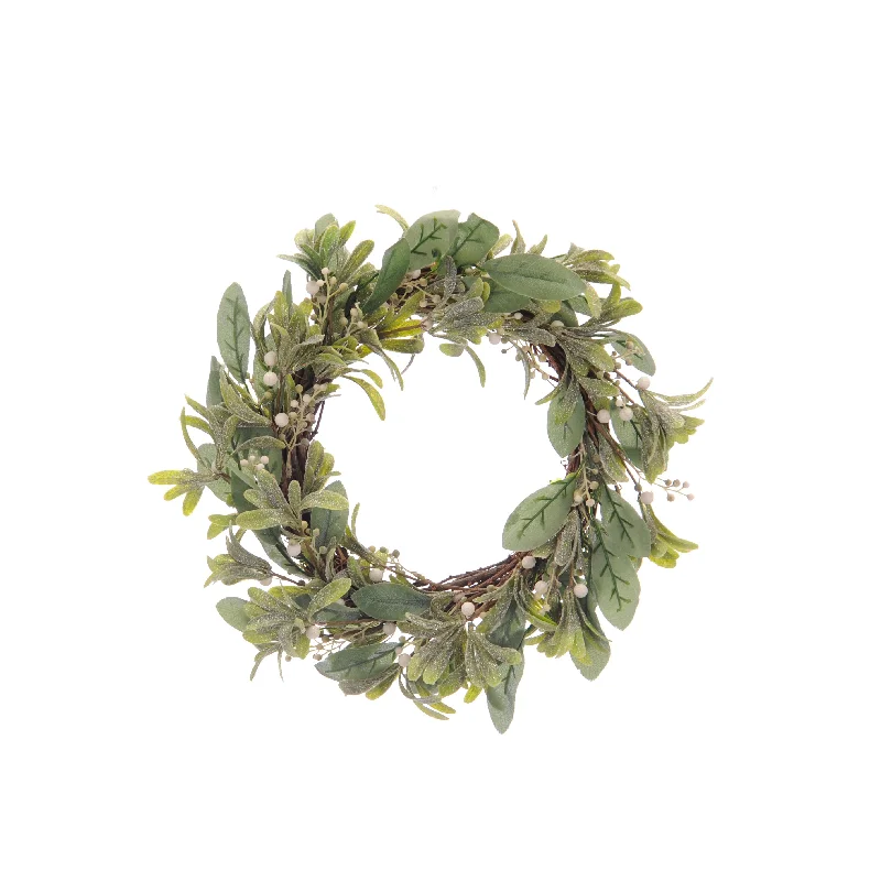 Green Mistletoe with White Berries Wreath