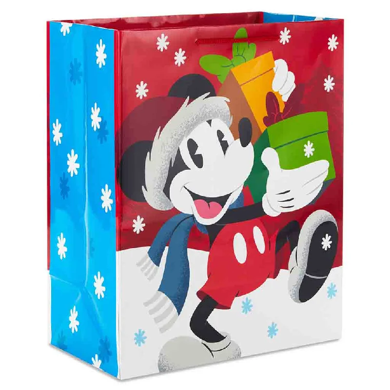 Hallmark : 13" Disney Mickey Mouse in Santa Hat Large Christmas Gift Bag