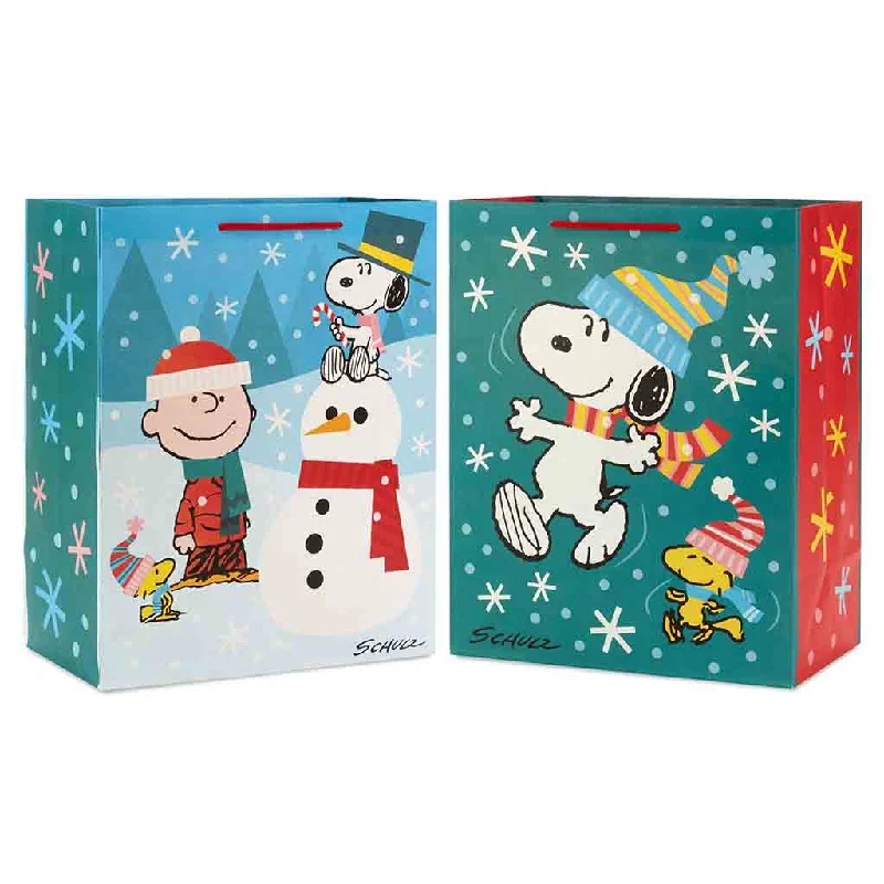 Hallmark : 13" Peanuts® Snoopy and Friends 2-Pack Large Christmas Gift Bags