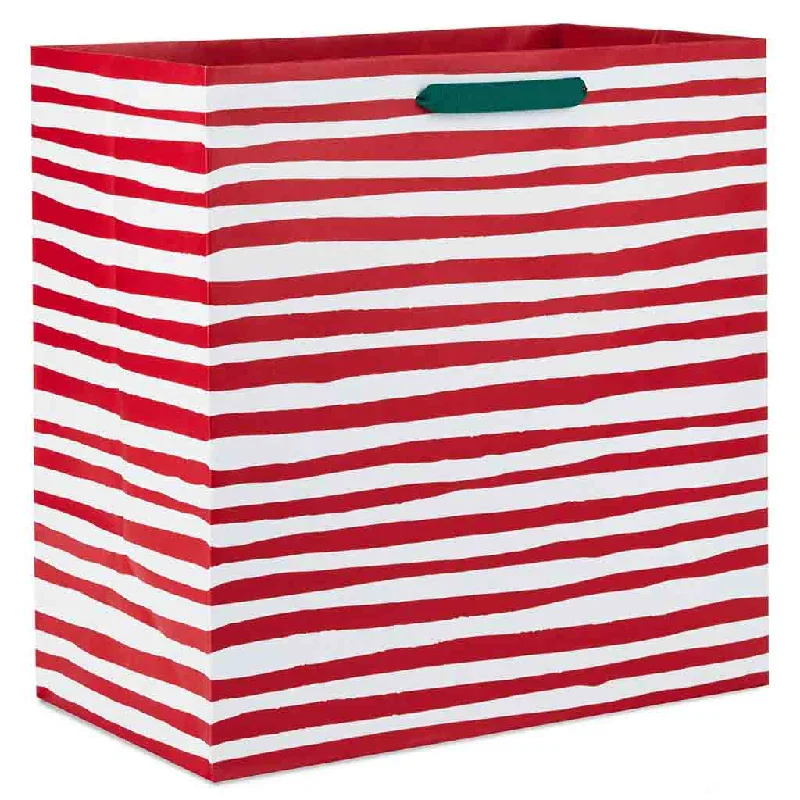 Hallmark : 15" Red and White Stripes Extra-Deep Christmas Gift Bag