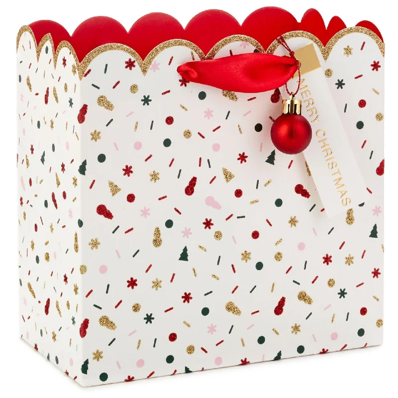 Hallmark : 7.7" Festive Confetti Medium Square Christmas Gift Bag