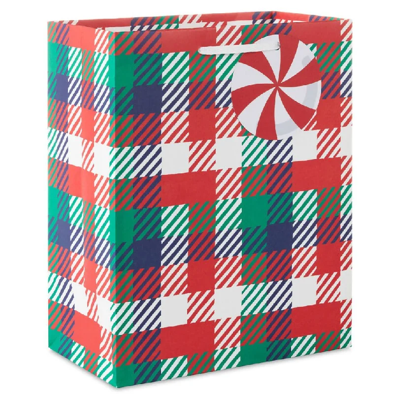 Hallmark : 9.6" Bold Woven Plaid Medium Holiday Gift Bag