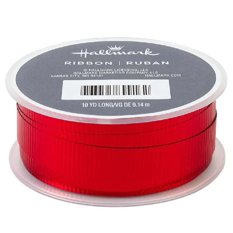 Hallmark : Red 0.5" Crimped Ribbon, 30'