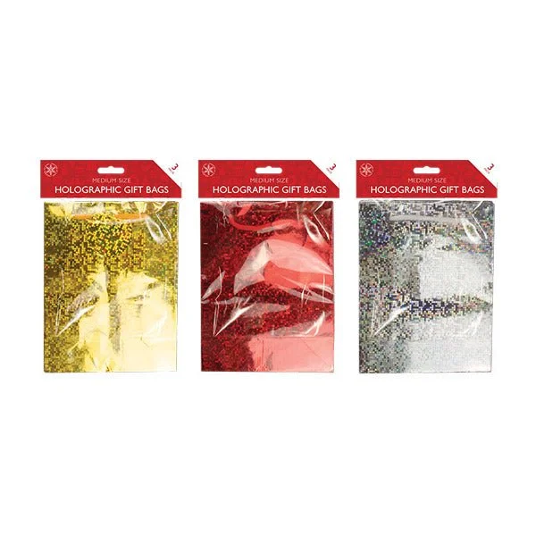 Holographic Medium Gift Bags 3 Pack