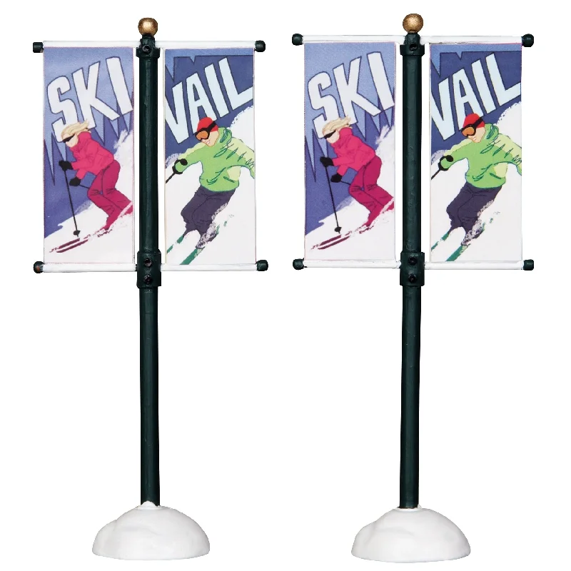 Lemax Vail Village Accessories: Street Pole Banner, Set of 2 #24496