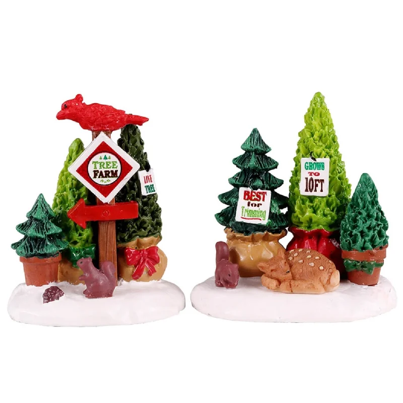 Lemax Vail Village Accessories: Tree Farm Display, Set of 2 #14844