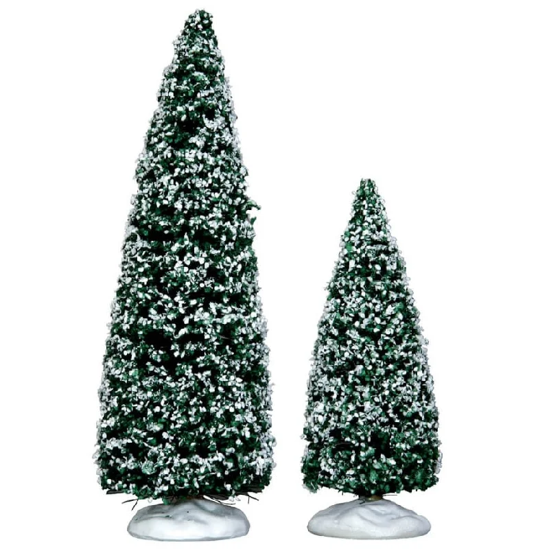 Lemax General Collectibles: Snowy Juniper Tree, Medium & Small, Set of 2 #34665