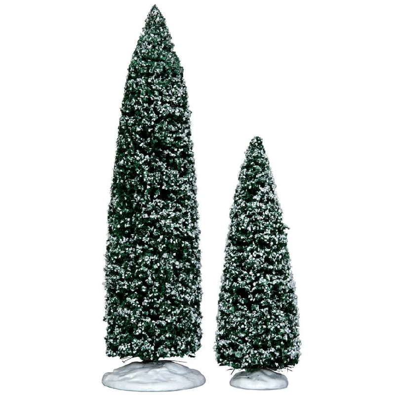 Lemax General Collectibles: Snowy Juniper Tree, Large & Medium, Set of 2 #34664