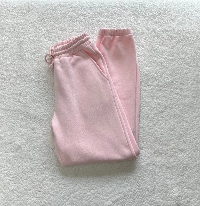 Light Pink Basic Blank Jogger Sweatpants