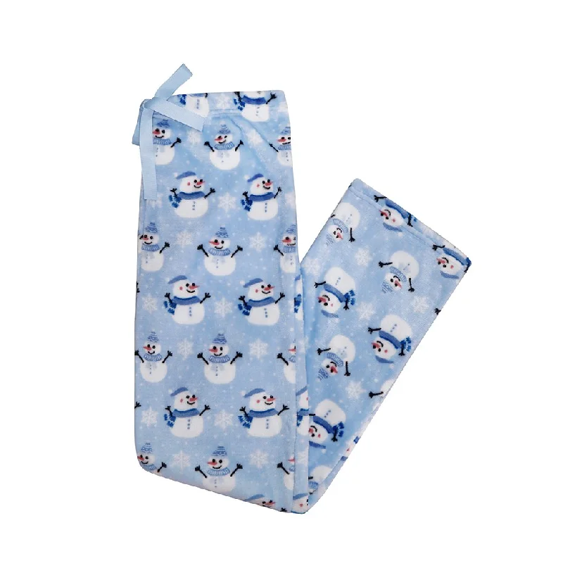 Lounge Pants - Velvety Fleece PJ Bottoms -  Frosty Friends Assorted Size S,M,L,XL