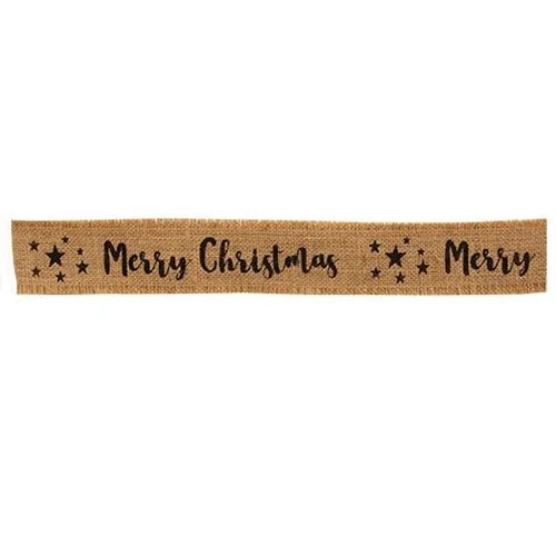 Merry Christmas Burlap Ribbon