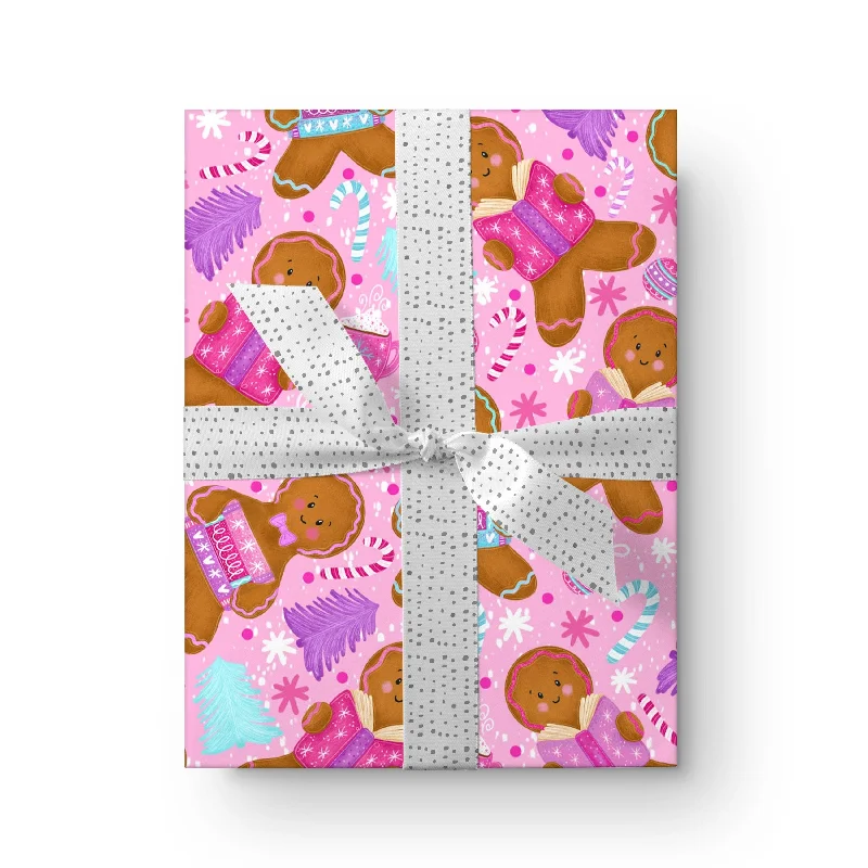 Reading Gingerbread Gift Wrap (3 sheets)