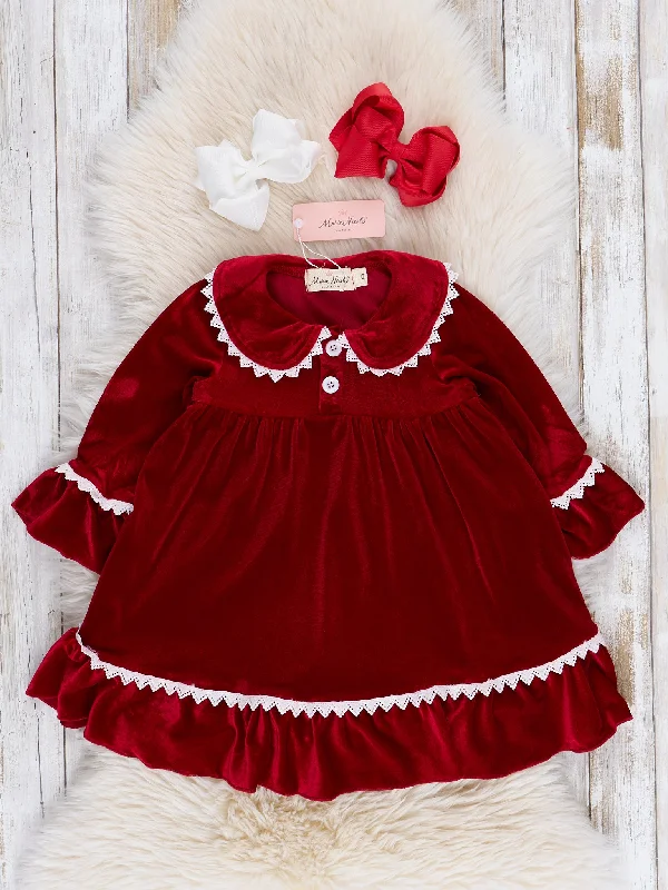 Ruby Velvet Ruffle Sleep Gown