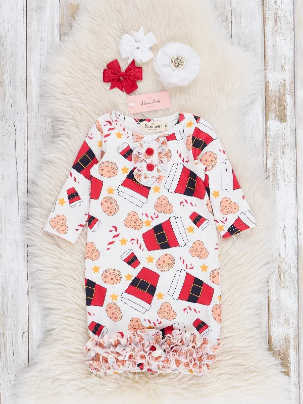 Santa Treats Ruffle Infant Gown