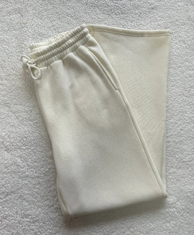 Ivory Basic  Blank Flare Sweatpants