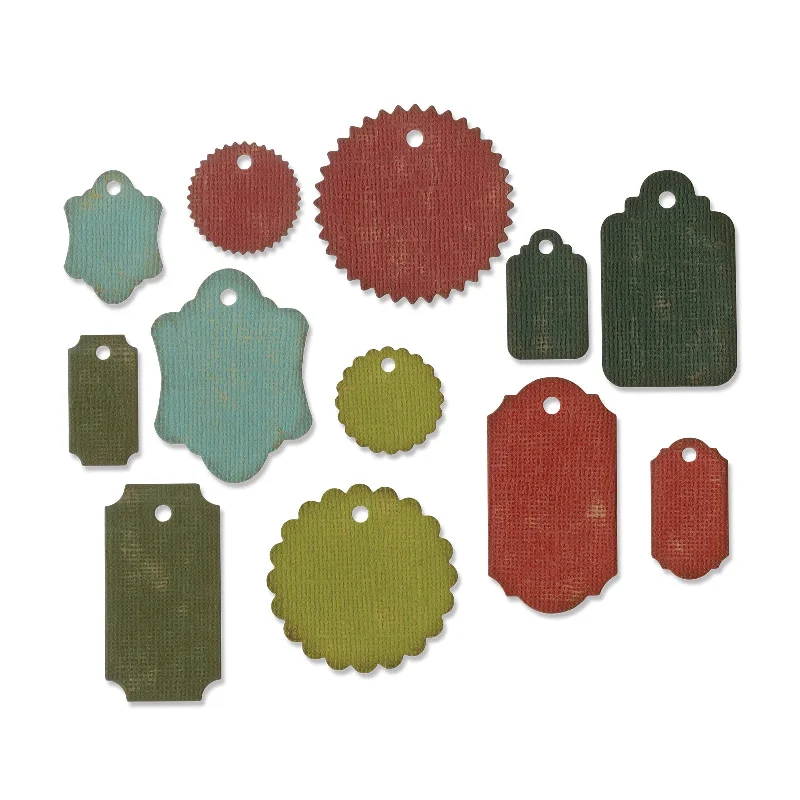 Sizzix Thinlits Die Set 12PK - Gift Tags by Tim Holtz