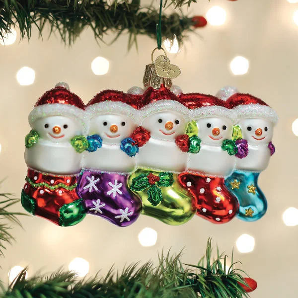 Snow Family Of 5 Ornament