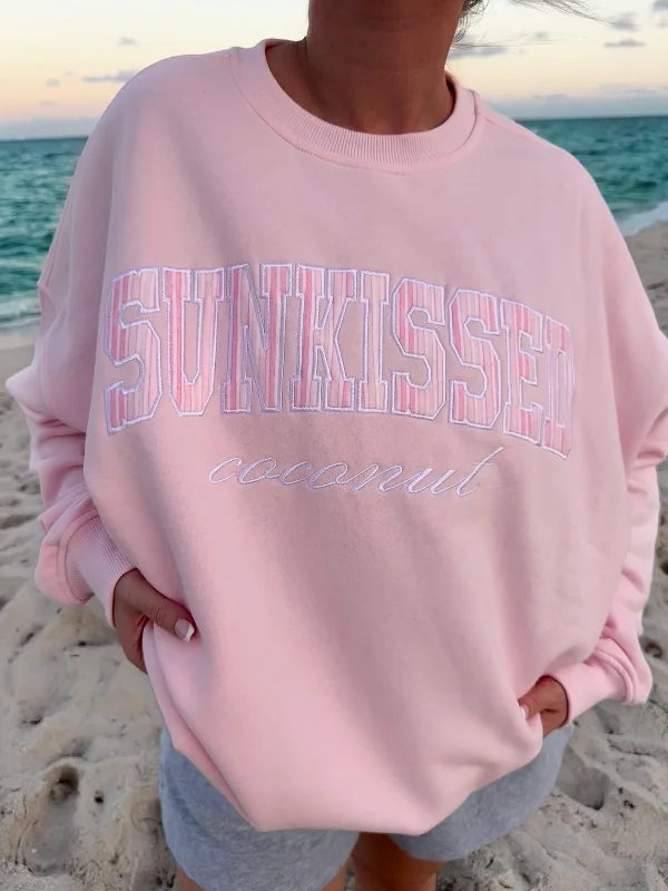 Light Pink Sunkissed In Vogue Striped Sweatshirt