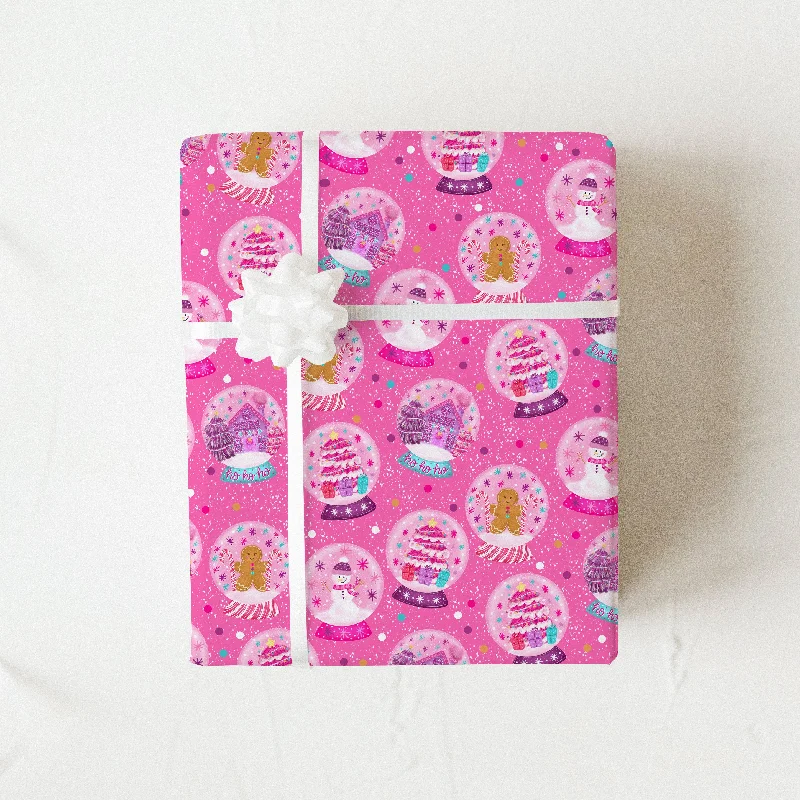 Sugar Plum Snow Globes Gift Wrap (3 sheets)