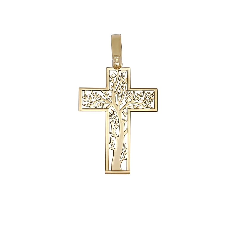 TREE OF LIFE CROSS PENDANT - VERMEIL SILVER